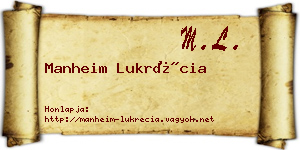 Manheim Lukrécia névjegykártya
